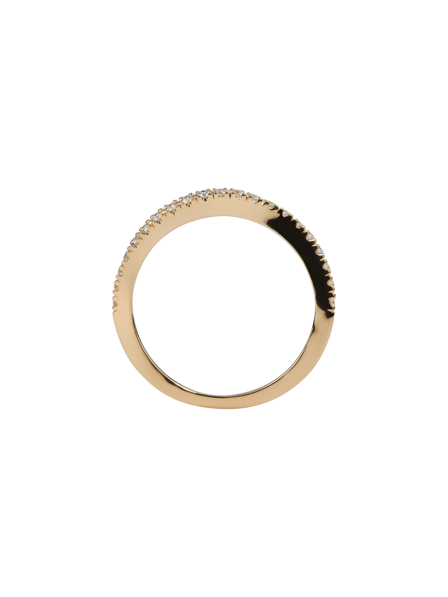 Waves ring in 18k yellow gold with 0,21ct diamond